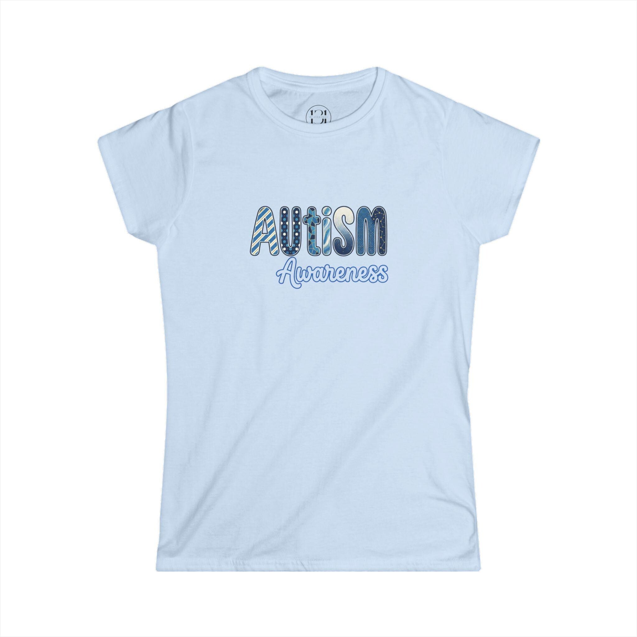 131 BLVD Boutique Autism Awareness Shirt | Women's Tee, Blue Puzzle Lettering