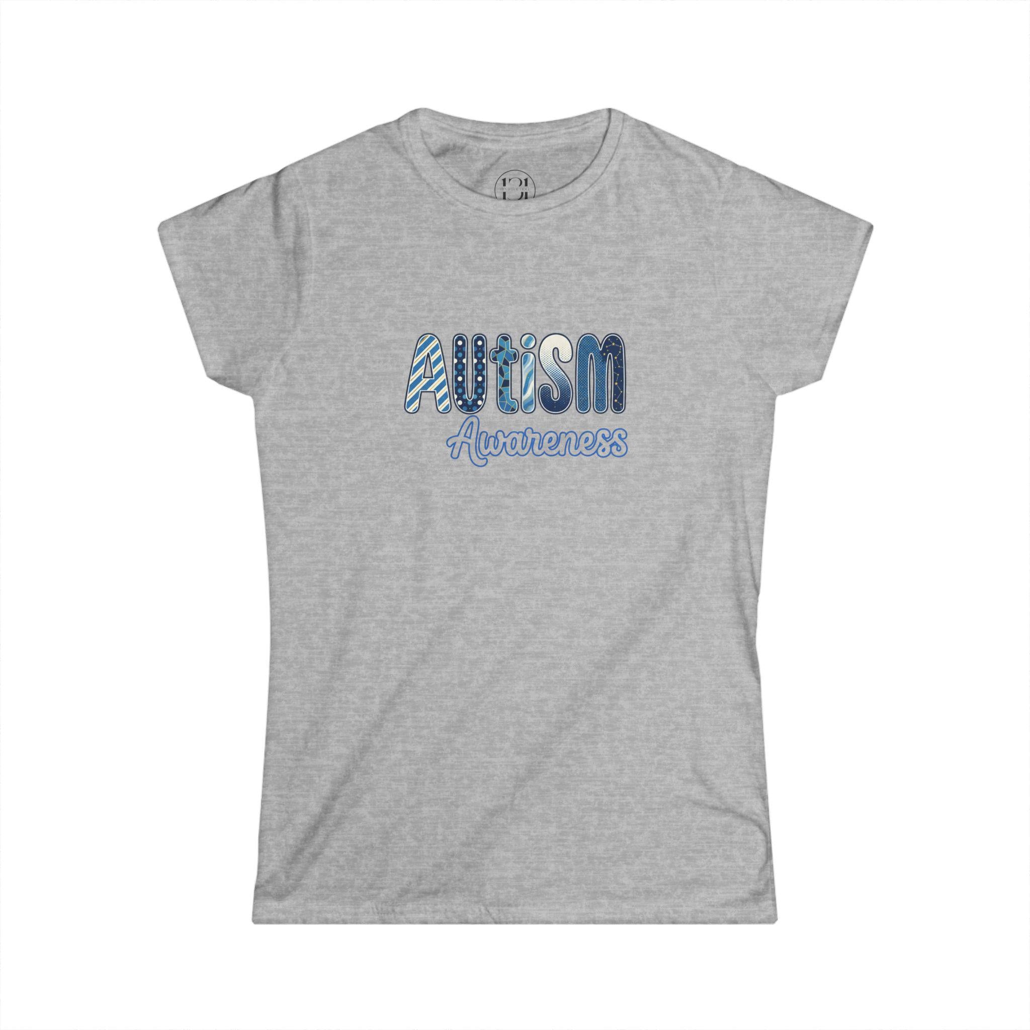 131 BLVD Boutique Autism Awareness Shirt | Women's Tee, Blue Puzzle Lettering