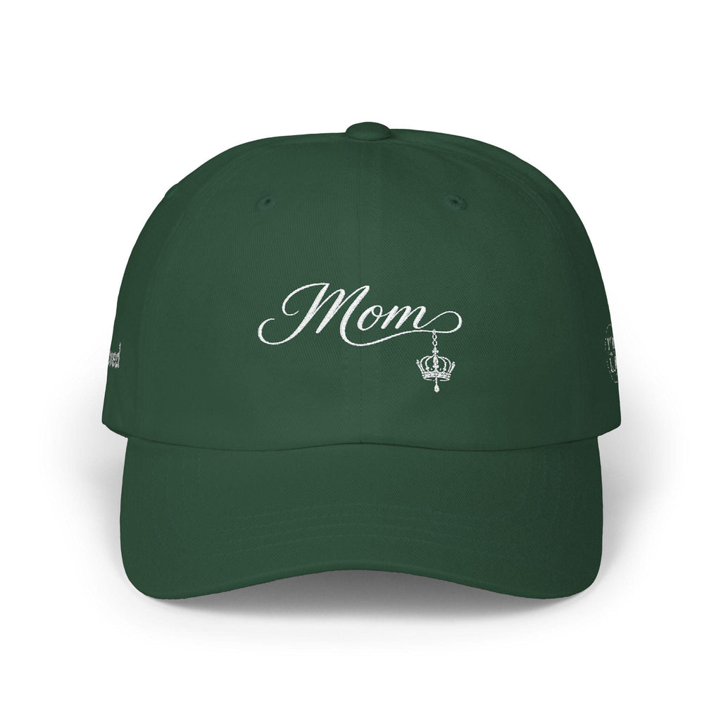 Embroidered Script Mom Cap with Crown Detail, Relaxed Fit Cotton Hat
