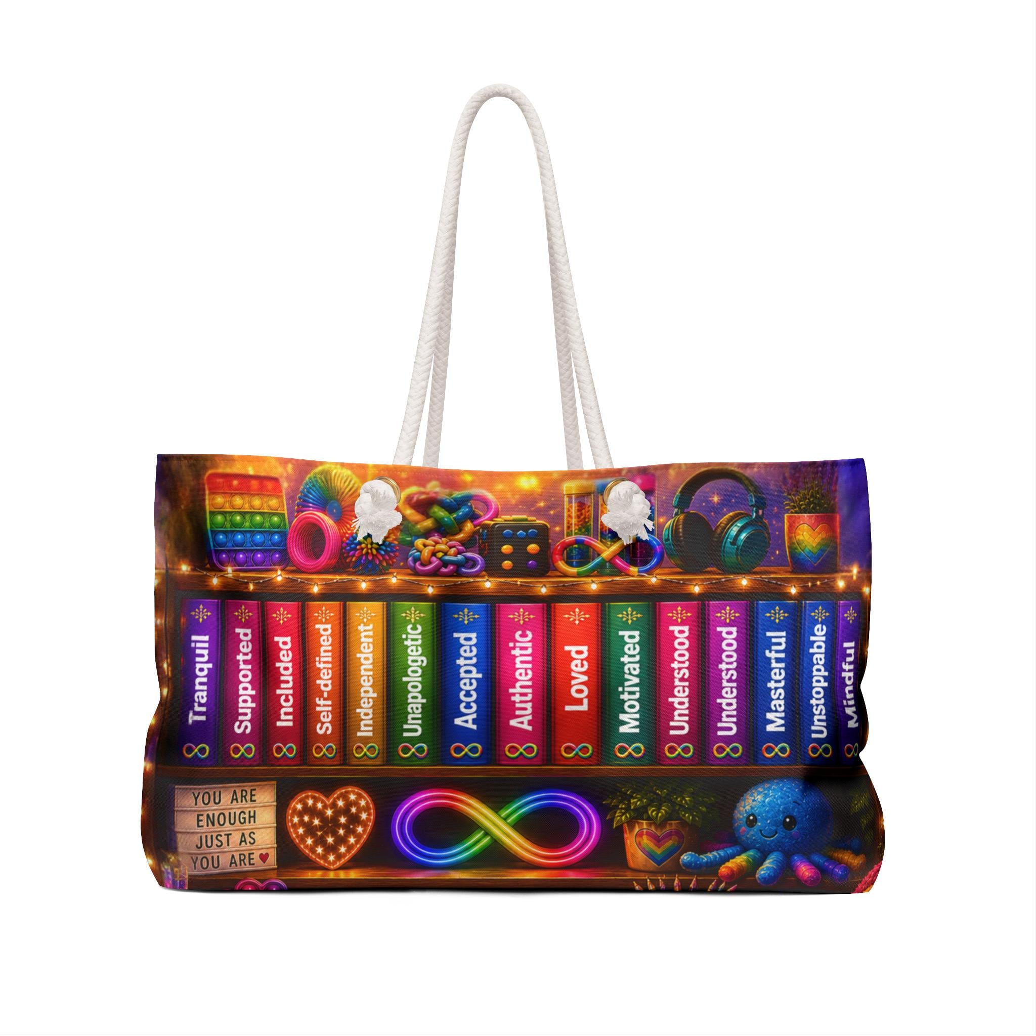 Autism Awareness Books Weekender Bag | Personalized Name Option
