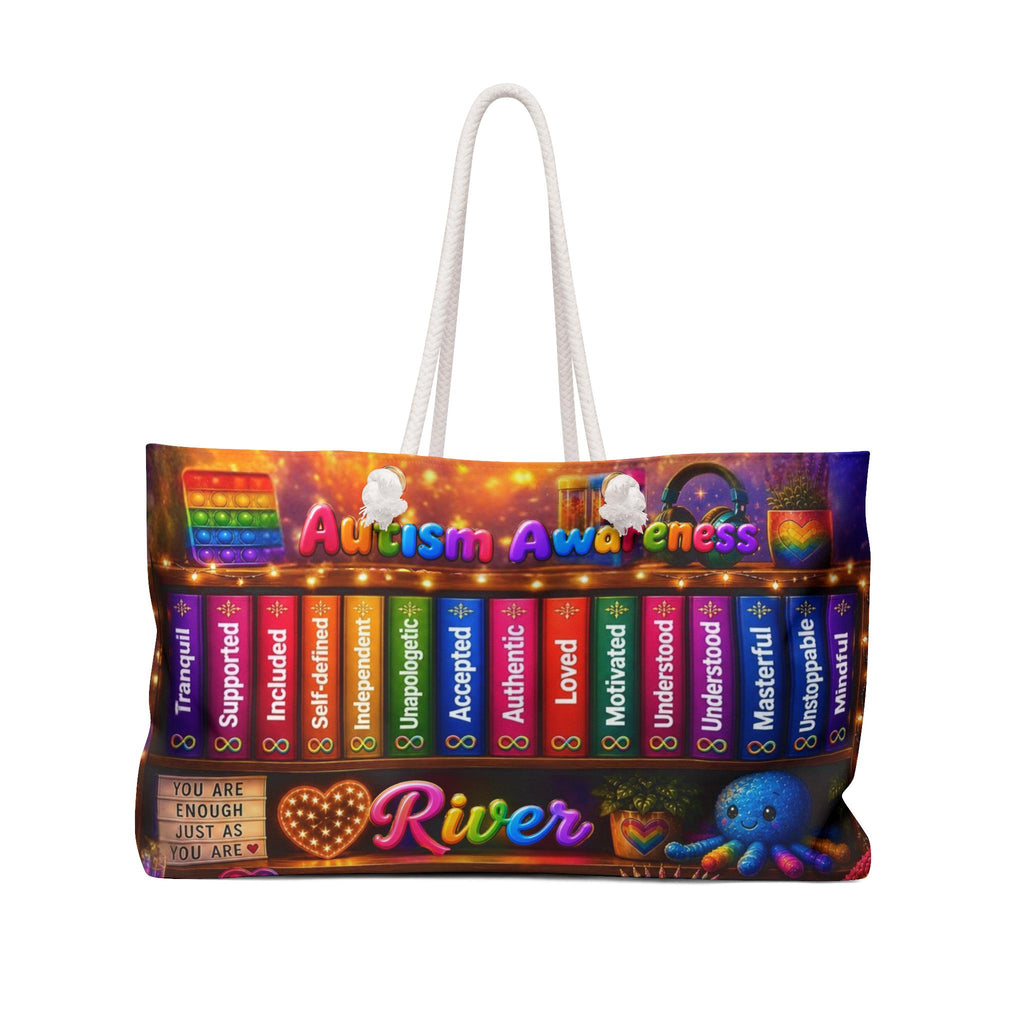 Autism Awareness Books Weekender Bag | Personalized Name Option