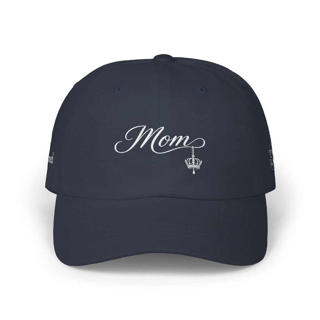 Embroidered Script Mom Cap with Crown Detail, Relaxed Fit Cotton Hat