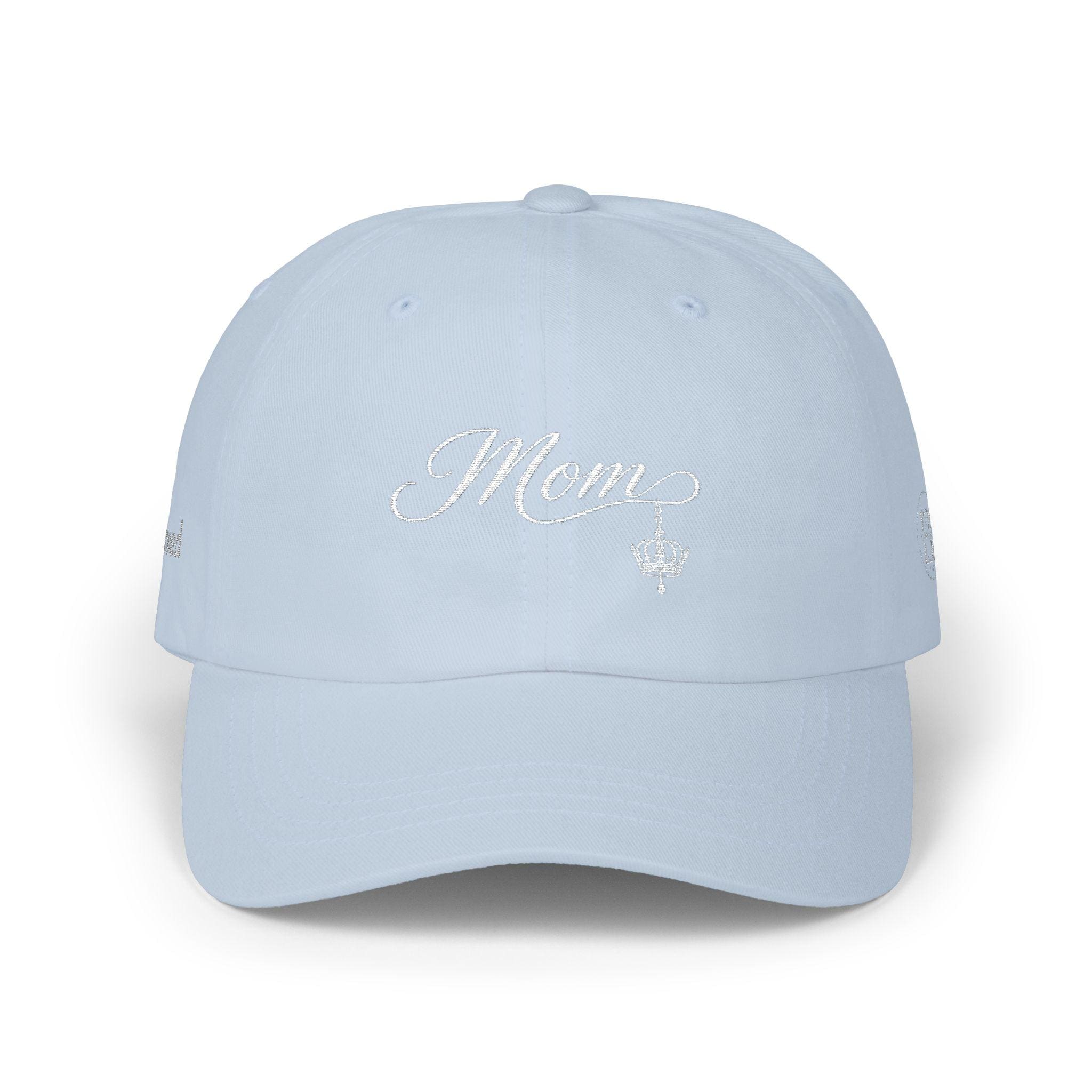 Embroidered Script Mom Cap with Crown Detail, Relaxed Fit Cotton Hat