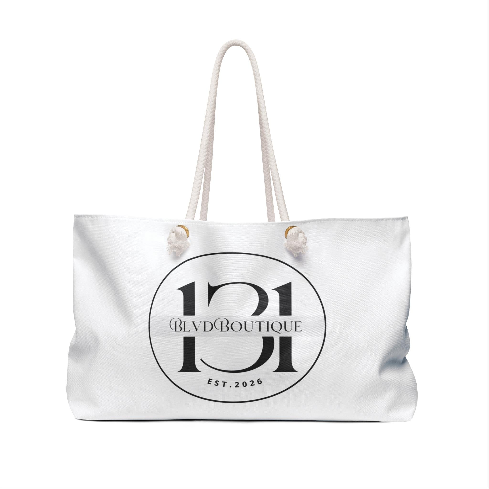 131 BLVD Boutique Logo Weekender Bag | Large Canvas Travel Tote