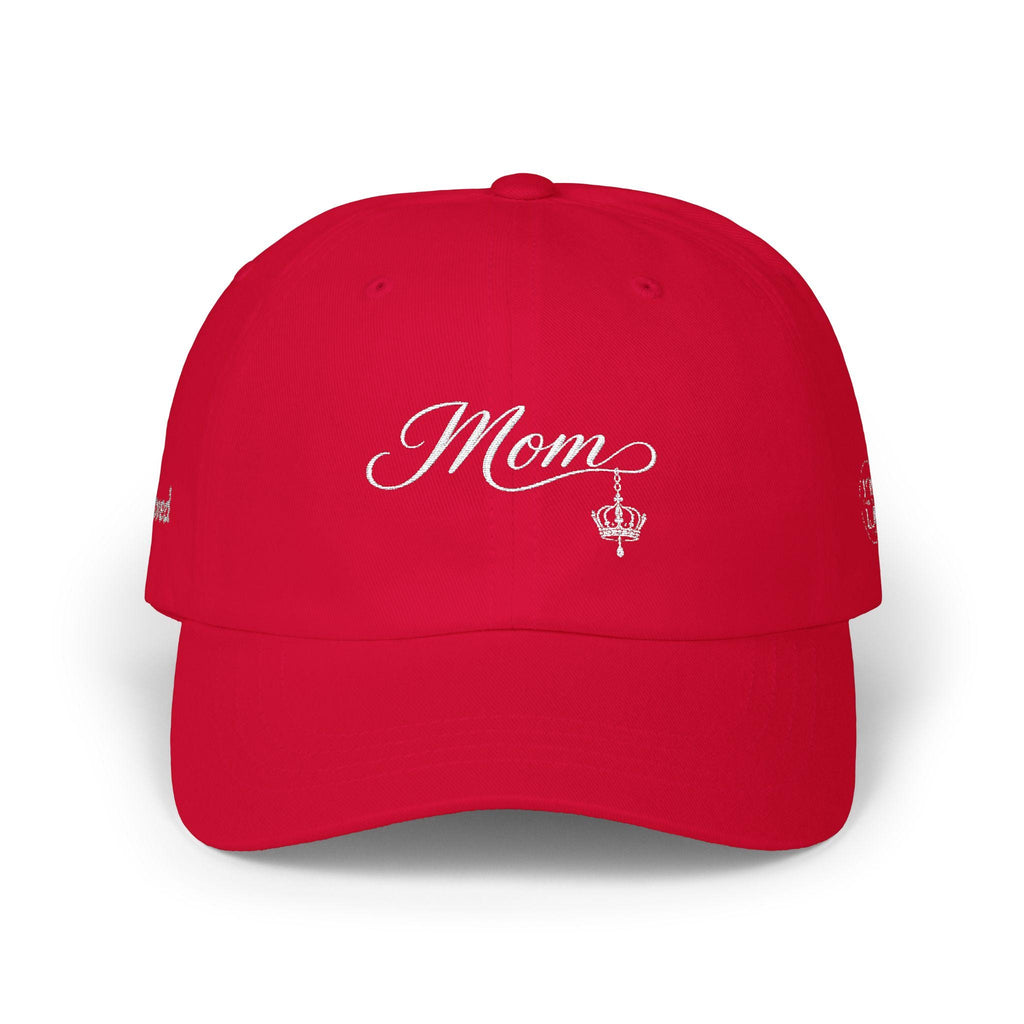 Embroidered Script Mom Cap with Crown Detail, Relaxed Fit Cotton Hat