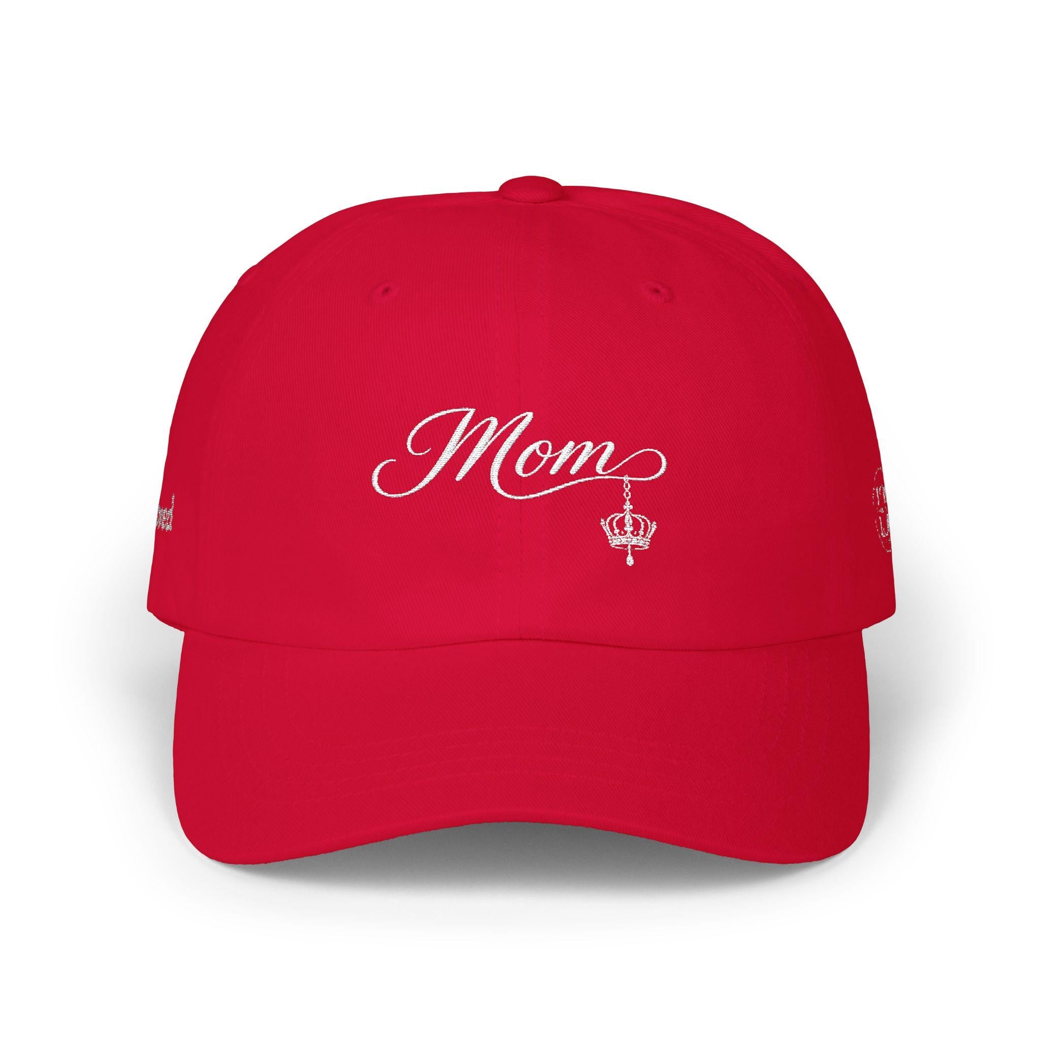 Embroidered Script Mom Cap with Crown Detail, Relaxed Fit Cotton Hat
