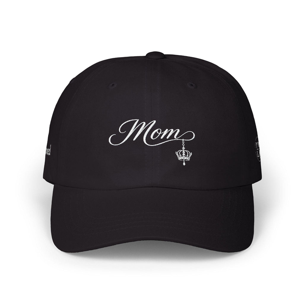Embroidered Script Mom Cap with Crown Detail, Relaxed Fit Cotton Hat
