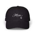 Embroidered Script Mom Cap with Crown Detail, Relaxed Fit Cotton Hat